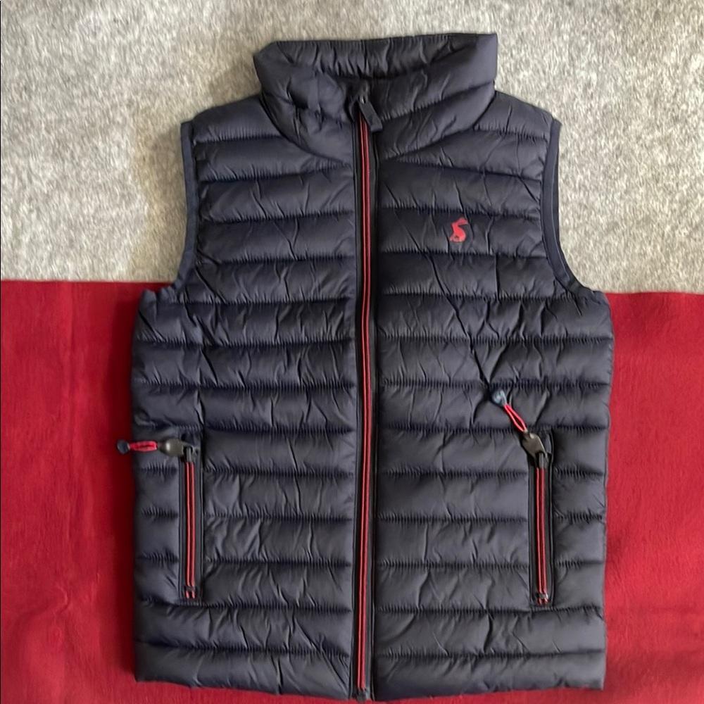 Boys Joules Navy and Red Puffer Vest